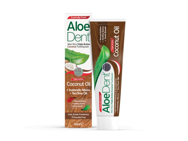 AloeDent Pasta żelowa do zębów z aloesem i olejem kokosowym bez fluoru interakcje ulotka pasta do zębów - 100 ml
