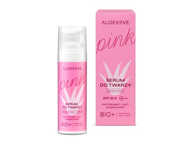 Aloesove Pink Serum do twarzy silnie nawilżające na dzień SPF 30 interakcje ulotka serum  30 ml