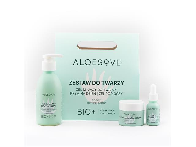 ALOESOVE Zestaw do twarzy Żel myjący Krem nawilżający Żel pod oczy interakcje ulotka zestaw  190 ml (+ 50 ml + 15 ml)