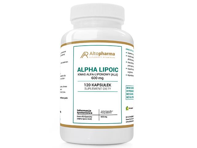 Alpha Lipoic Acid Kwas Alfa Liponowy ALA 600mg interakcje ulotka kapsułki  120 kaps.