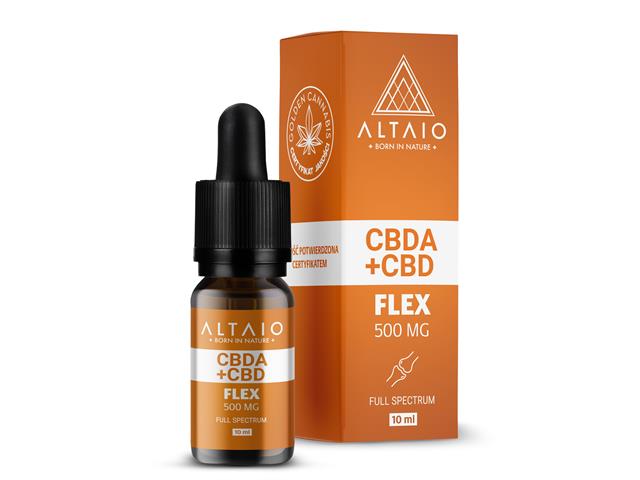 ALTAIO FLEX Olejek konopny (CBDA+CBD 500 MG) interakcje ulotka olejek - 10 ml (+ zakraplacz)