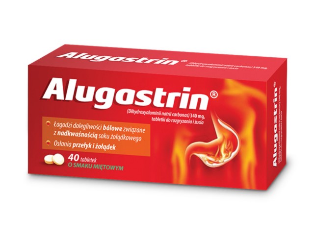 Alugastrin interakcje ulotka tabletki do rozgryzania i żucia 340 mg 40 tabl. | 4x10