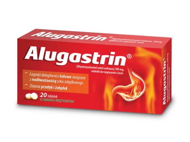 Alugastrin interakcje ulotka tabletki do rozgryzania i żucia 340 mg 20 tabl. | (2 blist. po 10 tabl.)