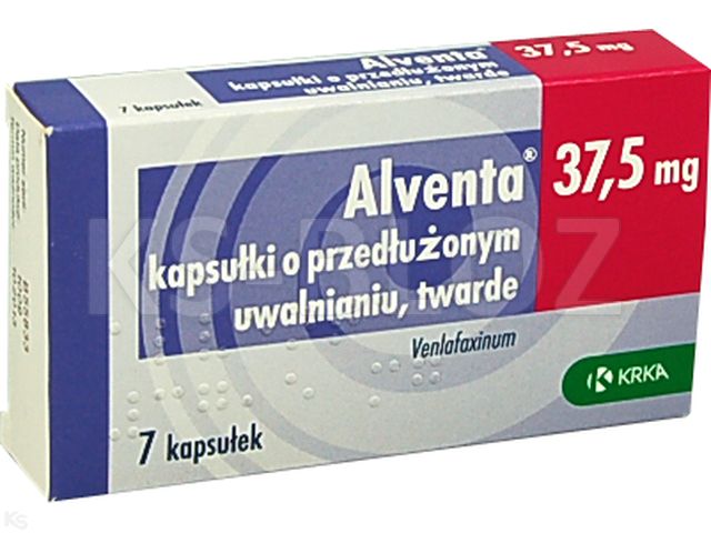 Alventa interakcje ulotka kapsułki o przedłużonym uwalnianiu twarde 37,5 mg 7 kaps.