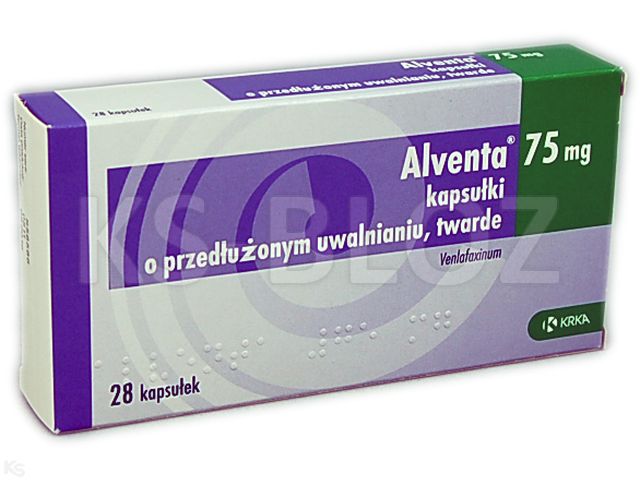 Alventa interakcje ulotka kapsułki o przedłużonym uwalnianiu twarde 75 mg 28 kaps. | 2 blist.po 14 szt.