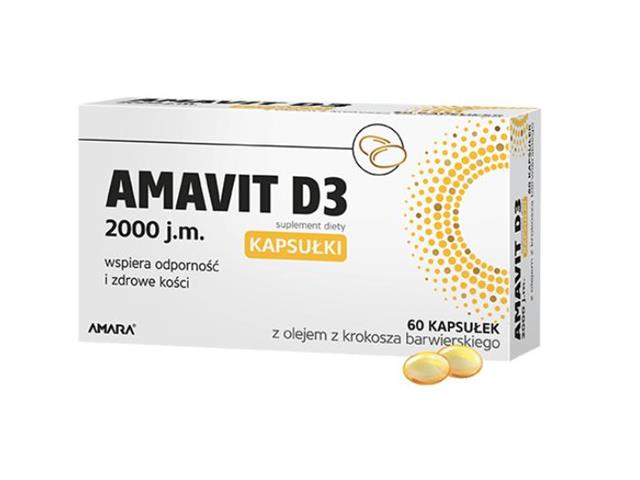 Amavit D3 2000 j.m. interakcje ulotka kapsułki miękkie  60 kaps.