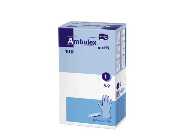 Ambulex Nitryl Rękawice niejałowe medyczne ochronne bezpudrowe jednorazowe blue L interakcje ulotka rękawice - 100 szt.