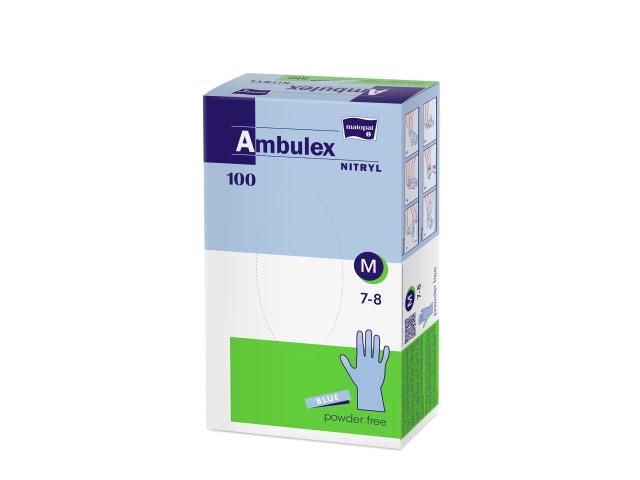 Ambulex Nitryl Rękawice niejałowe medyczne ochronne bezpudrowe jednorazowe blue M interakcje ulotka rękawice - 100 szt.