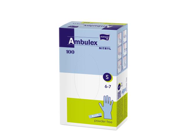 Ambulex Nitryl Rękawice niejałowe medyczne ochronne bezpudrowe jednorazowe blue S interakcje ulotka rękawice - 100 szt.