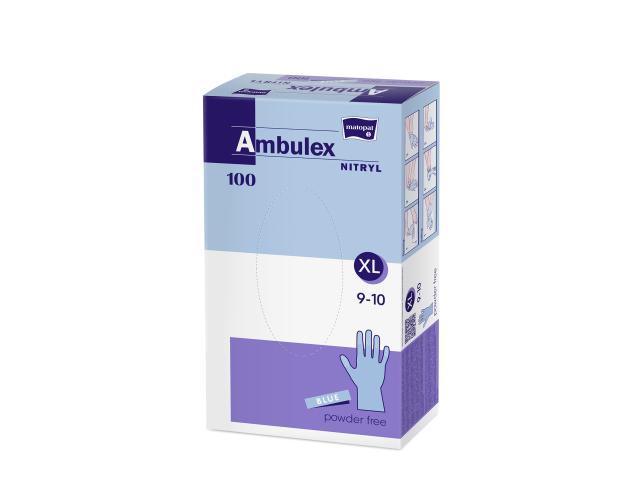 Ambulex Nitryl Rękawice niejałowe medyczne ochronne bezpudrowe jednorazowe blue XL interakcje ulotka rękawice - 100 szt.