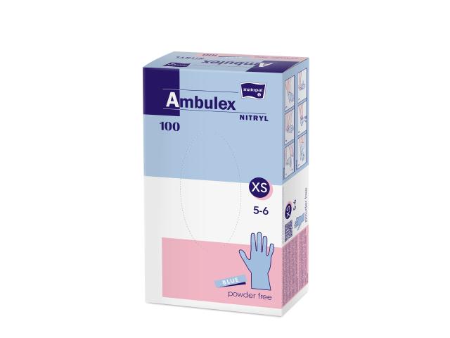 Ambulex Nitryl Rękawice niejałowe medyczne ochronne bezpudrowe jednorazowe blue XS interakcje ulotka rękawice - 100 szt.