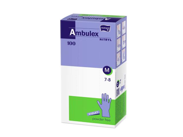 Ambulex Nitryl Rękawice niejałowe medyczne ochronne bezpudrowe jednorazowe violet M interakcje ulotka rękawice - 100 szt.