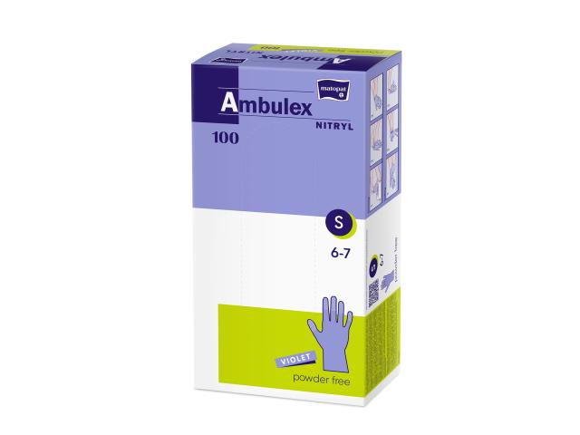 Ambulex Nitryl Rękawice niejałowe medyczne ochronne bezpudrowe jednorazowe violet S interakcje ulotka rękawice - 100 szt.