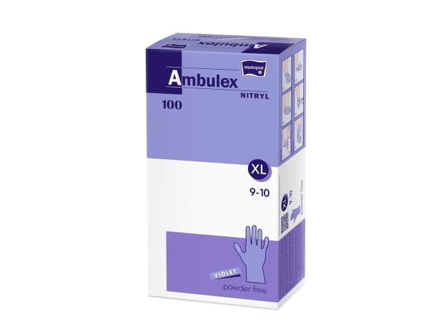 Ambulex Nitryl Rękawice niejałowe medyczne ochronne bezpudrowe jednorazowe violet XL interakcje ulotka rękawice - 100 szt.