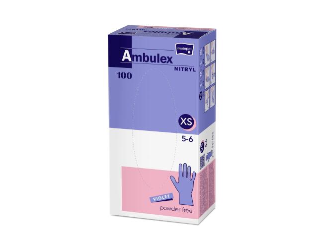Ambulex Nitryl Rękawice niejałowe medyczne ochronne bezpudrowe jednorazowe violet XS interakcje ulotka rękawice - 100 szt.