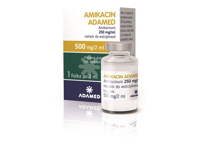 Amikacin Adamed interakcje ulotka roztwór do wstrzykiwań 250 mg/ml 1 fiol. po 2 ml