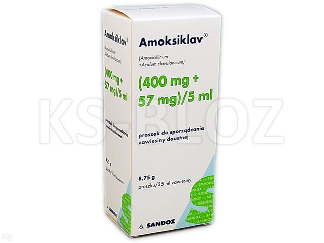 Amoksiklav interakcje ulotka proszek do sporządzania zawiesiny doustnej (400mg+57mg)/5ml 