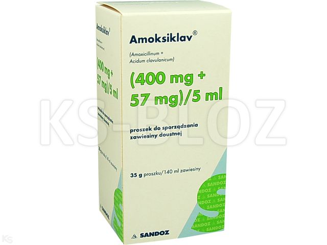 Amoksiklav interakcje ulotka proszek do sporządzania zawiesiny doustnej (400mg+57mg)/5ml 140 ml | 35 g