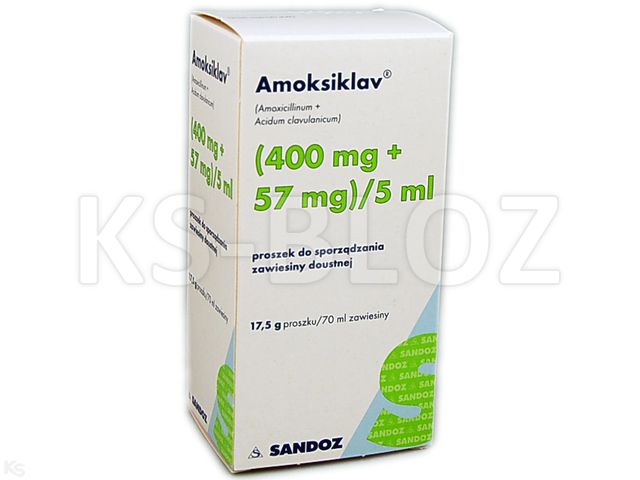 Amoksiklav interakcje ulotka proszek do sporządzania zawiesiny doustnej (400mg+57mg)/5ml 70 ml | 17.5 g