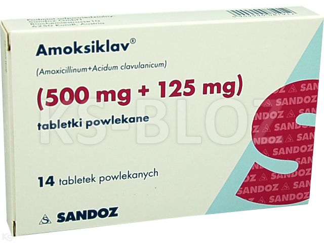 Amoksiklav interakcje ulotka tabletki powlekane 0,5g+0,125g 14 tabl.