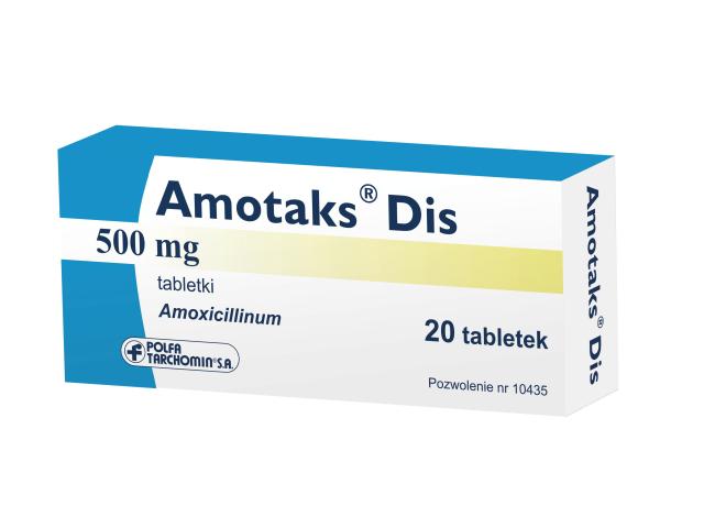 Amotaks Dis interakcje ulotka tabletki 500 mg 20 tabl.