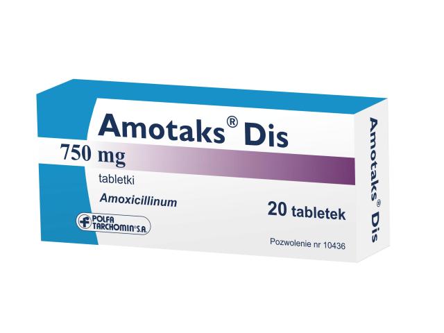 Amotaks Dis interakcje ulotka tabletki 750 mg 20 tabl.