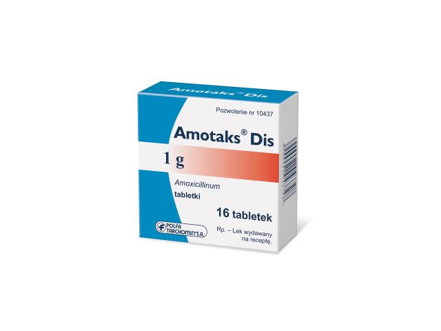 Amotaks Dis interakcje ulotka tabletki 1 g 16 tabl. | 2 blist.po 8 szt.