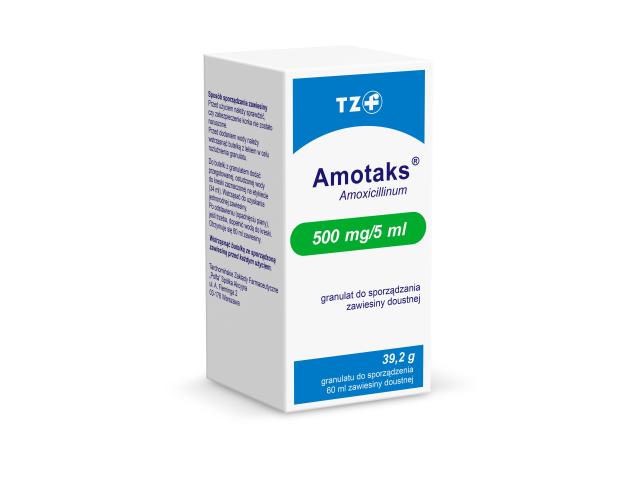 Amotaks interakcje ulotka granulat do sporządzania zawiesiny doustnej 500 mg/5ml 60 ml | 39.2 g