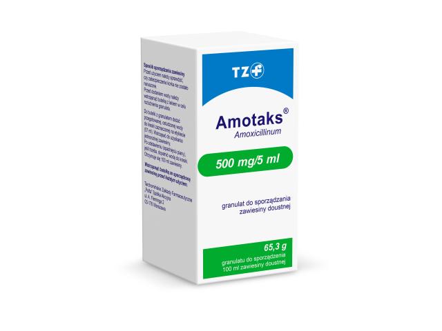 Amotaks interakcje ulotka granulat do sporządzania zawiesiny doustnej 500 mg/5ml 100 ml | 65.3 g