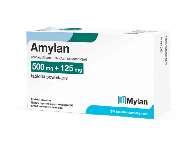 Amylan interakcje ulotka tabletki powlekane 500mg+125mg 14 tabl.