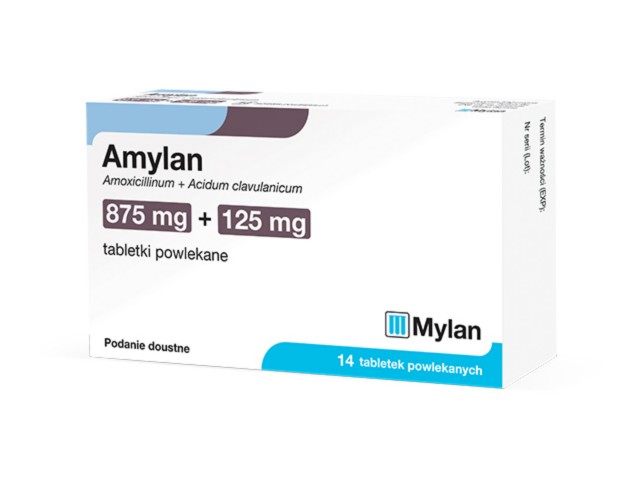 Amylan interakcje ulotka tabletki powlekane 0,875g+0,125g 14 tabl.