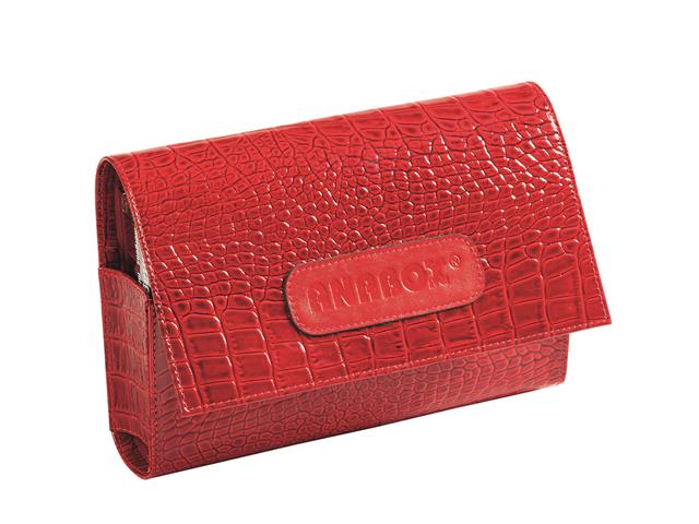 ANABOX Kasetka na leki tygodniowa de lux kolor czerwony lakier interakcje ulotka kasetka - 1 szt.