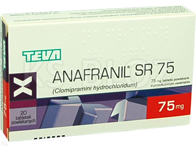 Anafranil SR 75 interakcje ulotka tabletki powlekane o przedłużonym uwalnianiu 75 mg 