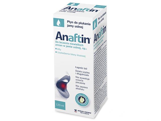 Anaftin Płyn do płukania jamy ustnej interakcje ulotka   120 ml