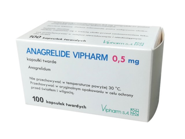 Anagrelide Vipharm interakcje ulotka kapsułki twarde 500 mcg 100 kaps.