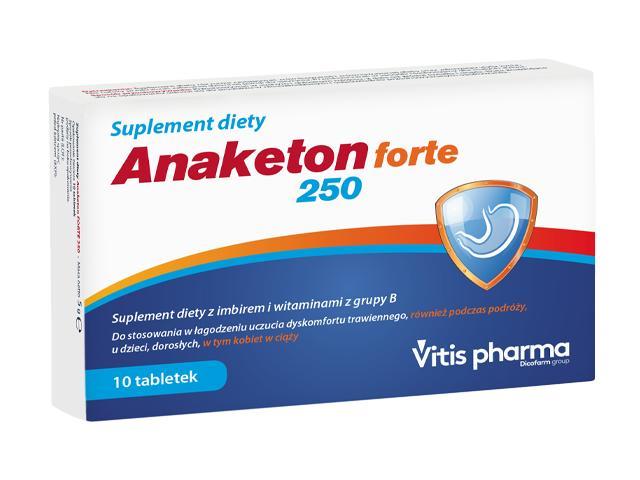 Anaketon Forte 250 interakcje ulotka tabletki - 10 tabl.