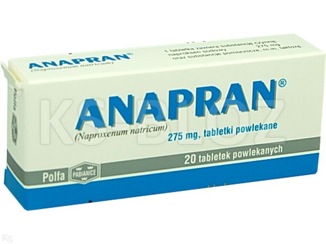 Anapran interakcje ulotka tabletki powlekane 275 mg 20 tabl. | (2 blist. po 10 tabl.)