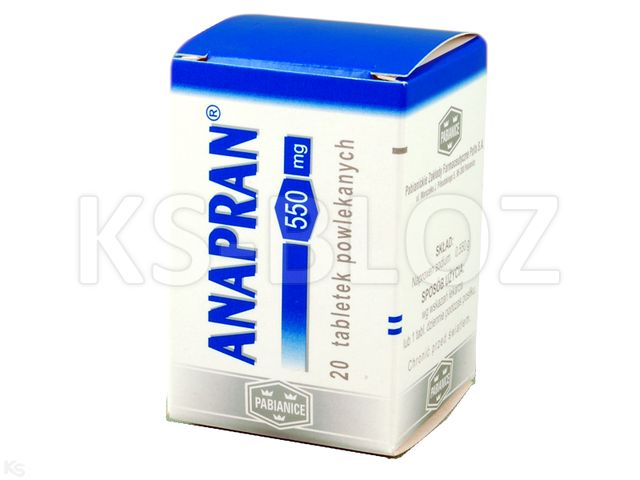Anapran interakcje ulotka tabletki powlekane 550 mg 20 tabl. | blister