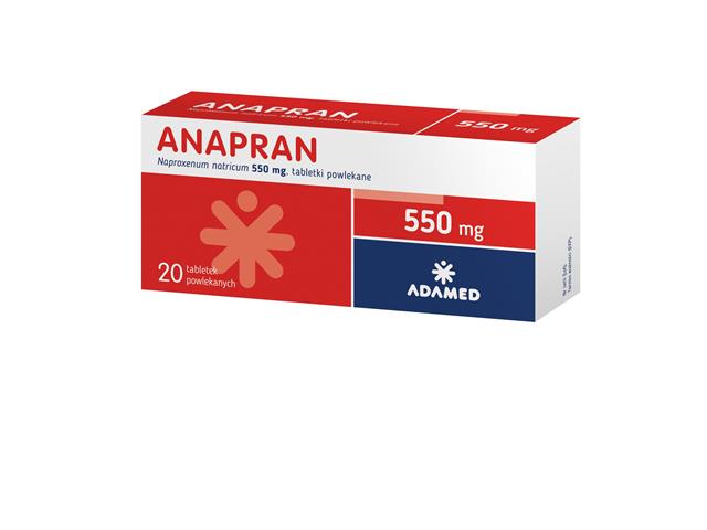 Anapran interakcje ulotka tabletki powlekane 550 mg 20 tabl. | (2 blist. po 10 tabl.)