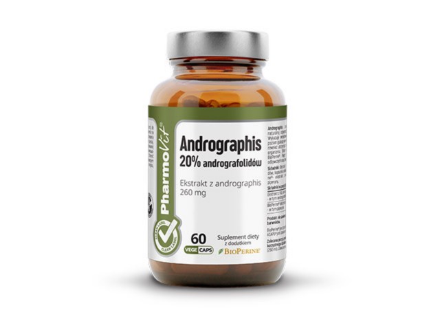 Andrographis 20% andrografolidów Clean Label Pharmovit interakcje ulotka kapsułki  60 kaps.