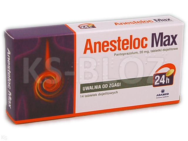 Anesteloc Max interakcje ulotka tabletki dojelitowe 20 mg 14 tabl.