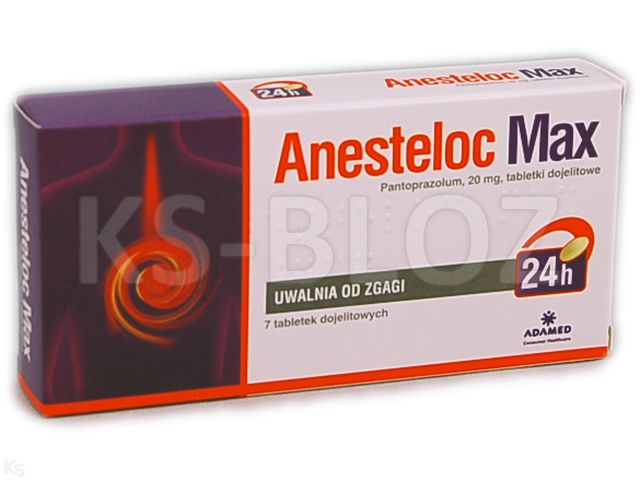 Anesteloc Max interakcje ulotka tabletki dojelitowe 20 mg 7 tabl.