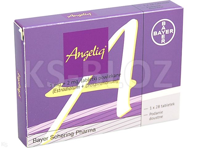 Angeliq interakcje ulotka tabletki powlekane 1mg+2mg 