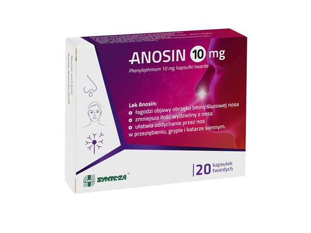 Anosin interakcje ulotka kapsułki twarde 10 mg 20 kaps. (2 blist. po 10 kaps.)