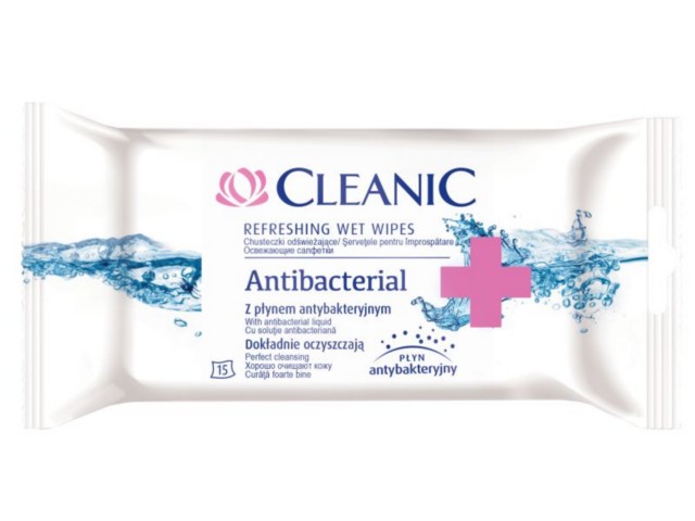 Antibacterial Chusteczki odświeżające interakcje ulotka chusteczka  15 szt.