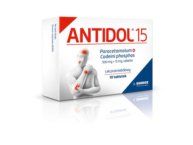 Antidol 15 interakcje ulotka tabletki 0,5g+0,015g 10 tabl.