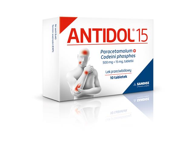 Antidol 15 interakcje ulotka tabletki 500mg+15mg 10 tabl. (blist.)