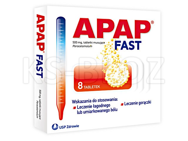 Apap Ból I Gorączka interakcje ulotka tabletki musujące 500 mg 8 tabl. (blist.)