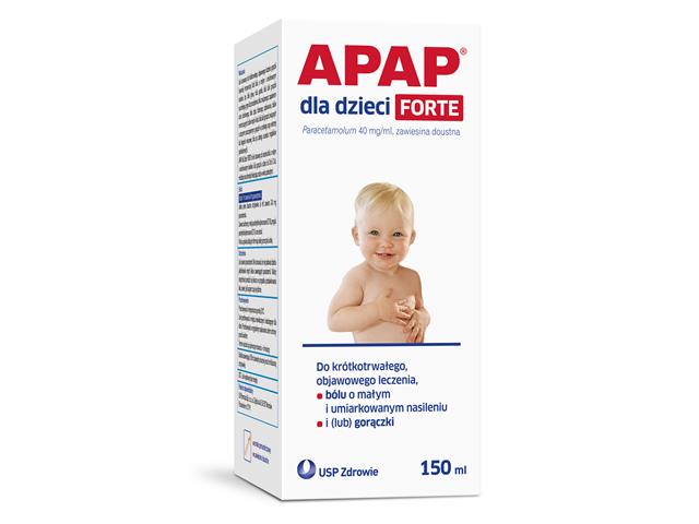 Apap Dla Dzieci Forte interakcje ulotka zawiesina doustna 40 mg/ml 150 ml