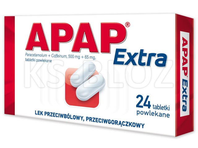Apap Extra interakcje ulotka tabletki powlekane 500mg+65mg 24 tabl. | 2 blist.po 12 szt.